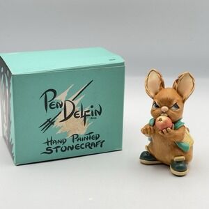 Pendelfin Vintage Stonecraft Rabbit Figure Scrumpy Hand Painted Made England NIB